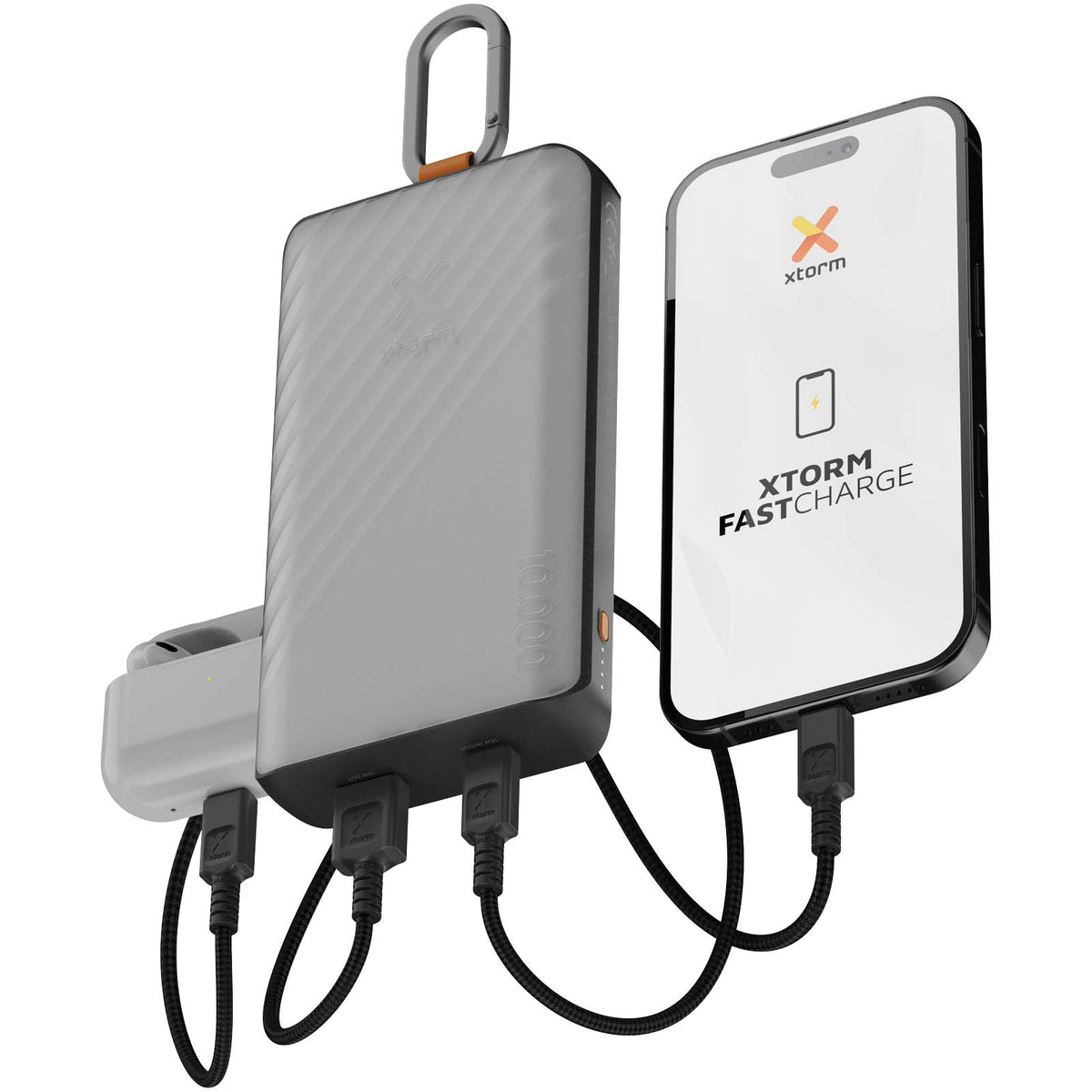 Xtorm XG2S101 Go2 10 000 mAh 15 W solcellsdriven powerbank med belysning