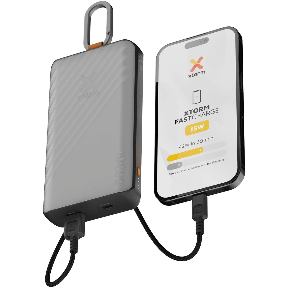 Xtorm XG2S101 Go2 10 000 mAh 15 W solcellsdriven powerbank med belysning