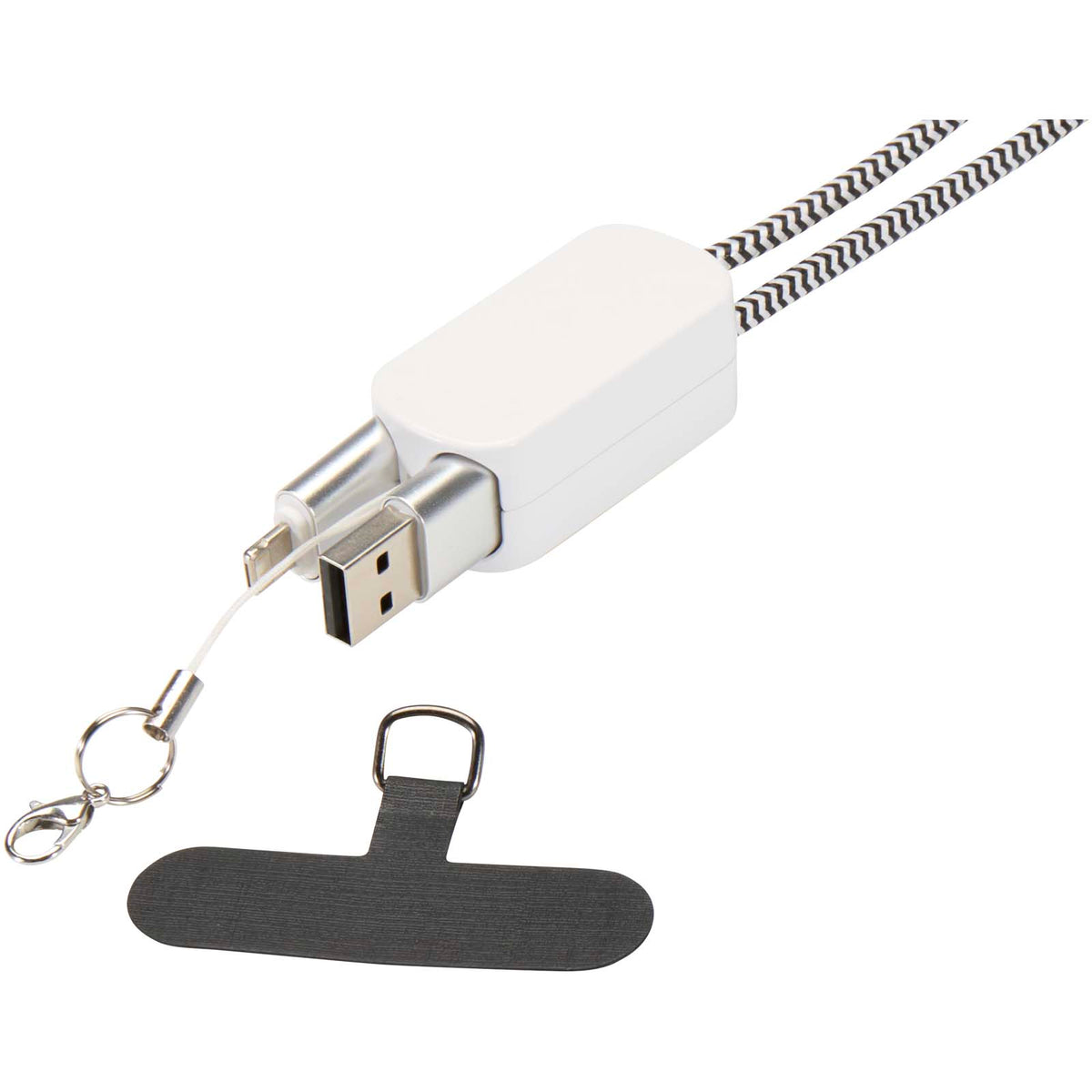 Anser logoband för smartphone av återvunnen plast med inbyggd 5-i-1-kabel på 27 W