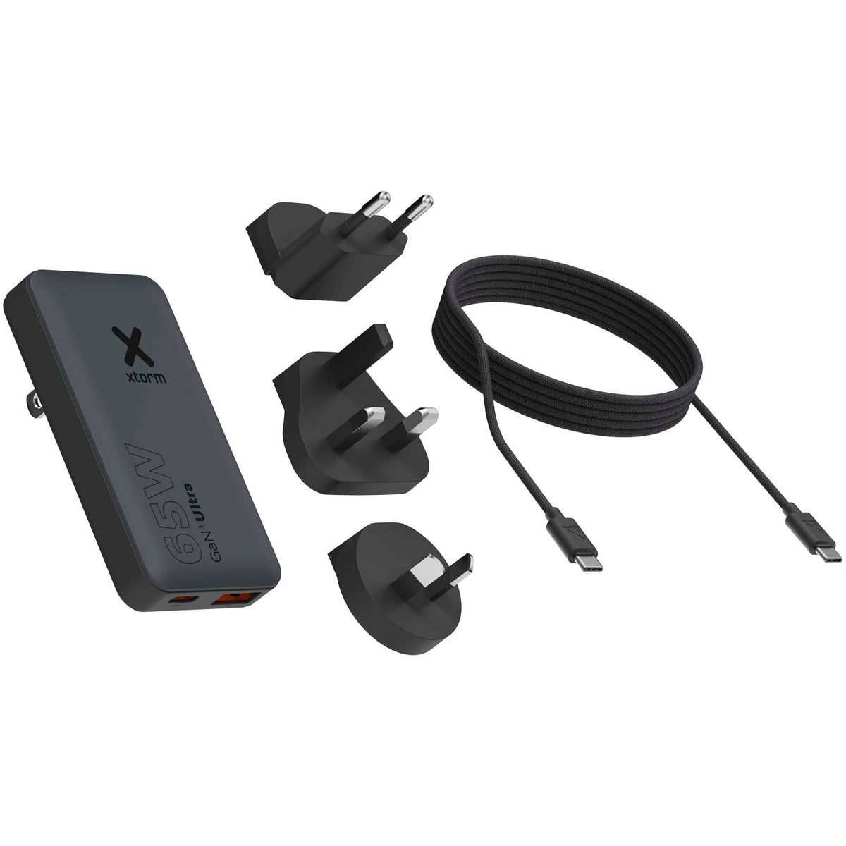 Xtorm 65 W snabbladdare set med kabel och resefodral för resor