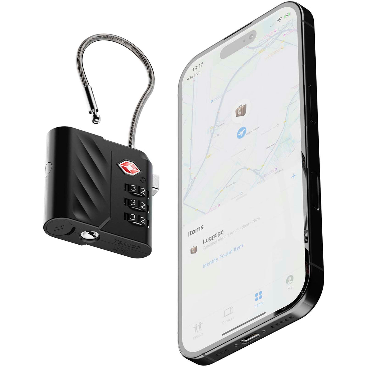 Xtorm Lock Tag TSA-kombinationslås med positionsspårare