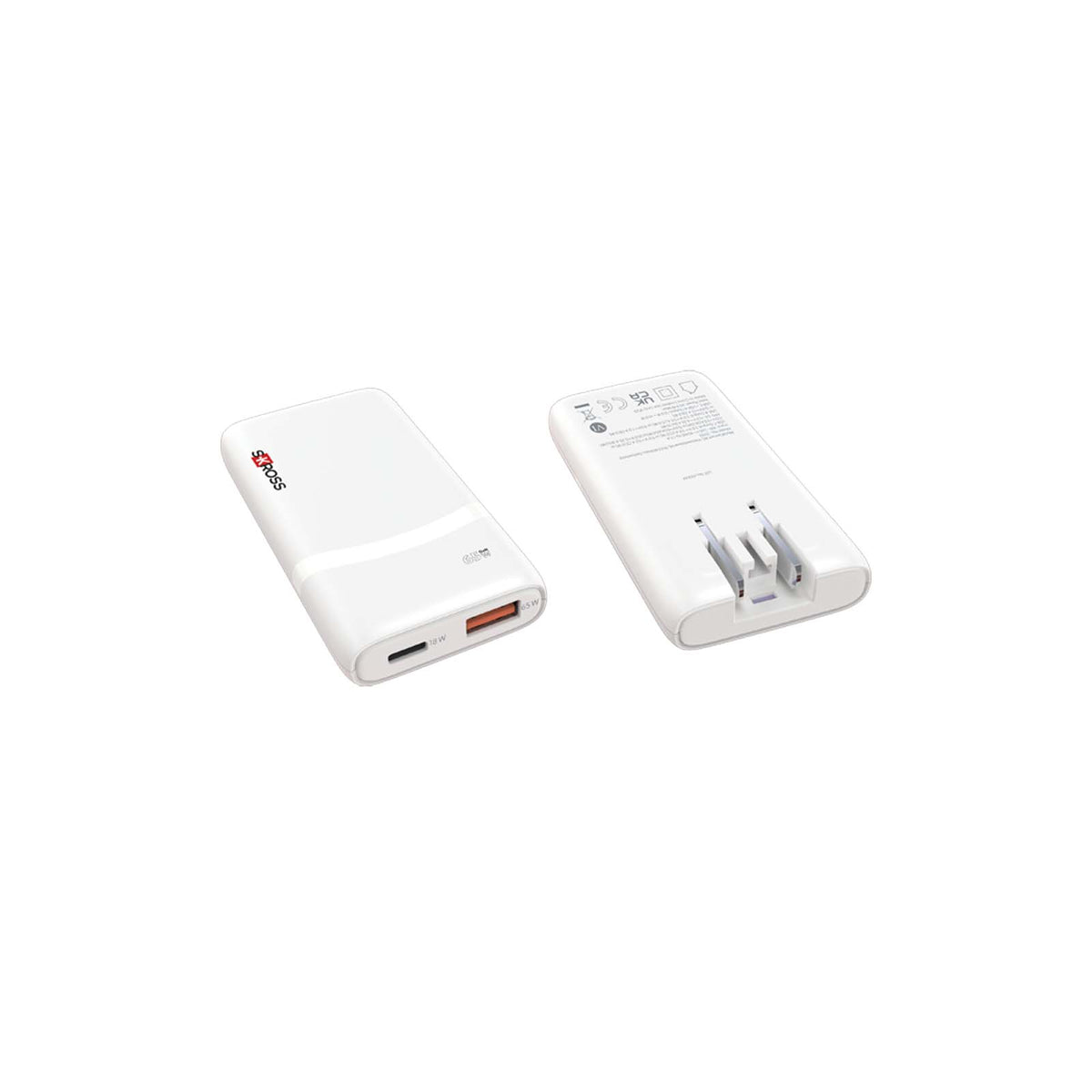 SKROSS® Klip Slim 65W laddare med flera uttag