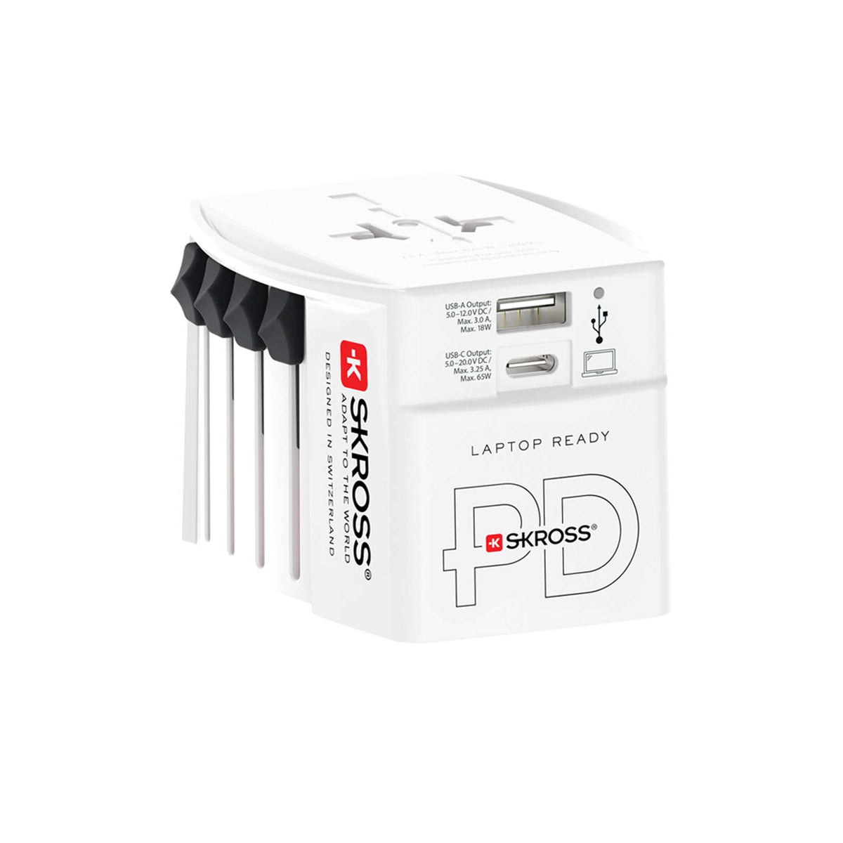 SKROSS® MUV AC65PD världsadapter med USB-C-kabel