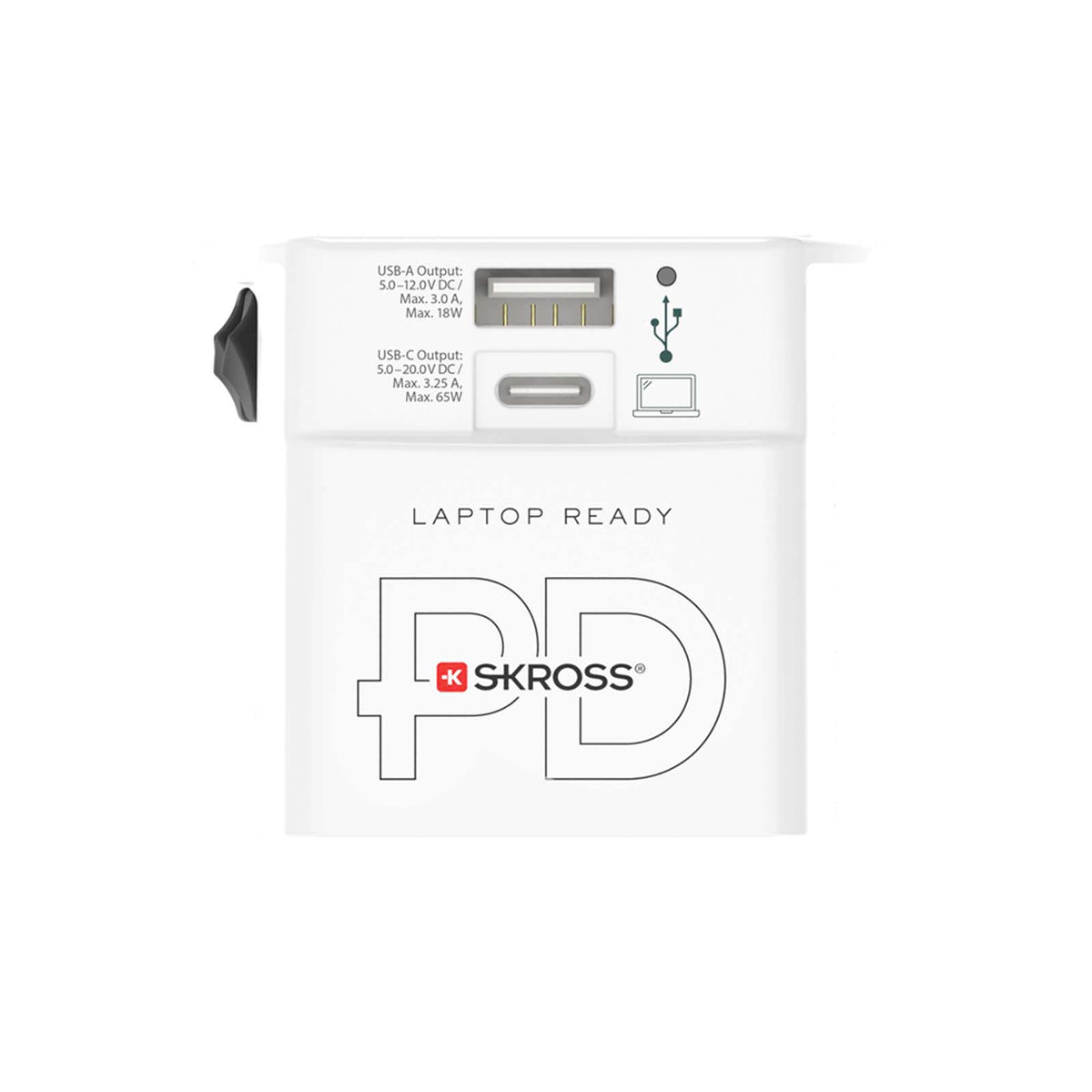 SKROSS® MUV AC65PD världsadapter med USB-C-kabel