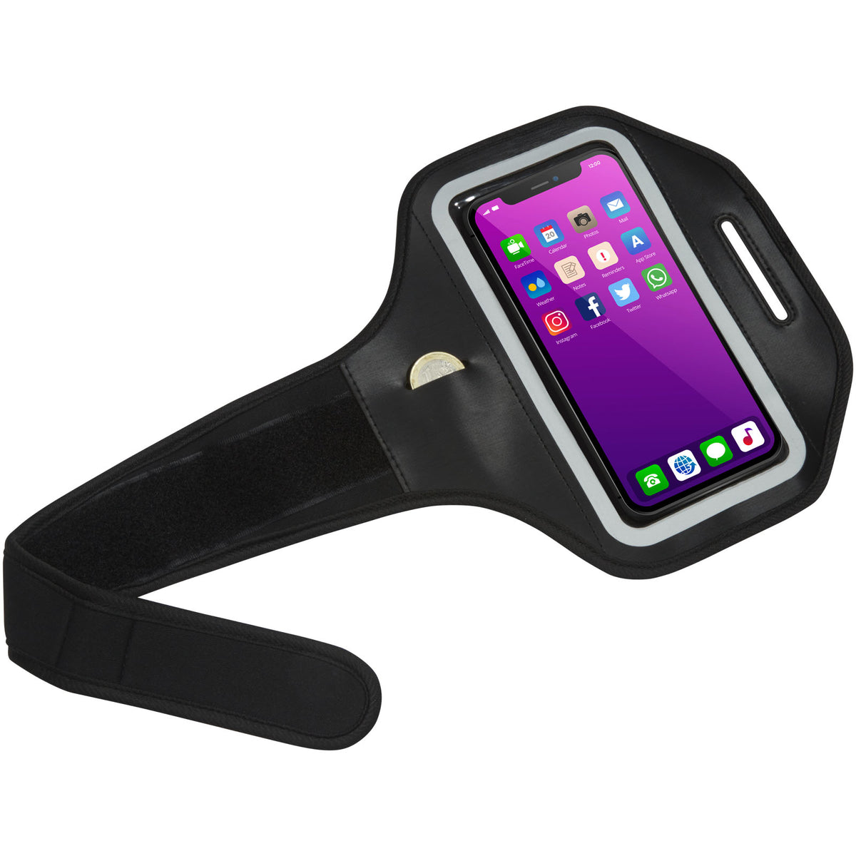 Haile reflekterande smartphone-armband med transparent skydd