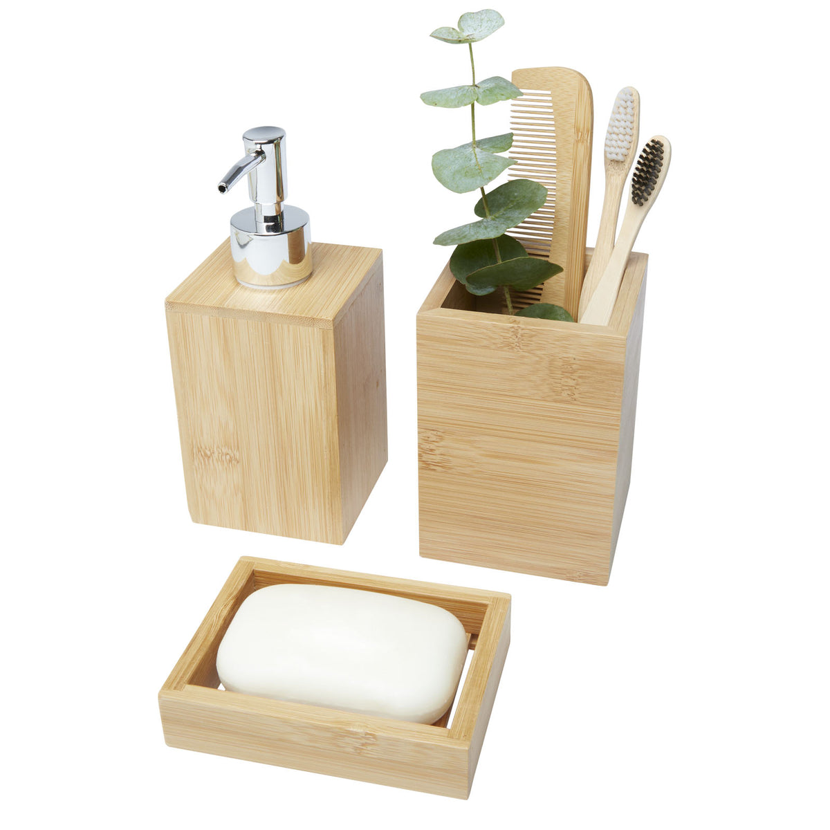 Hedon tre-delat badrumsset i bambu