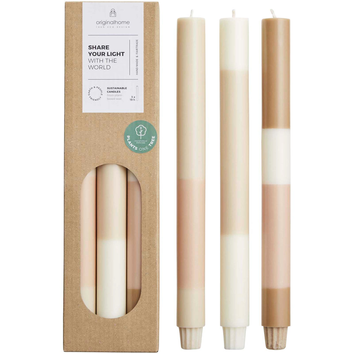 Originalhome skiktade kalkstensljus – set om 3