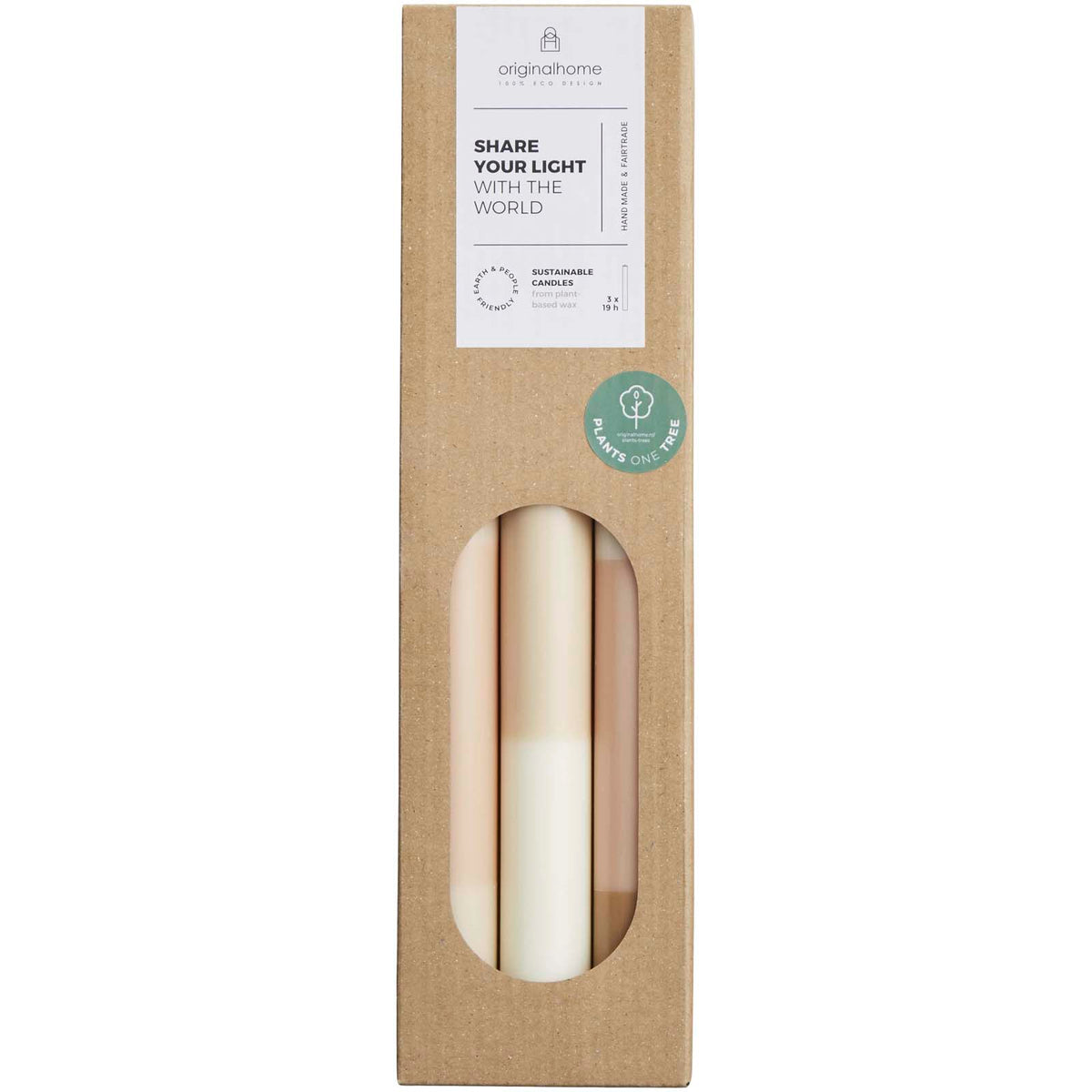 Originalhome skiktade kalkstensljus – set om 3
