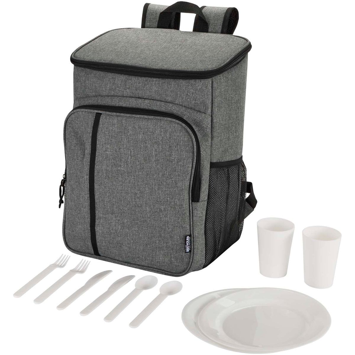 Tundra picknick kylryggsäck av återvunnen GRS med serveringsset, 20 l