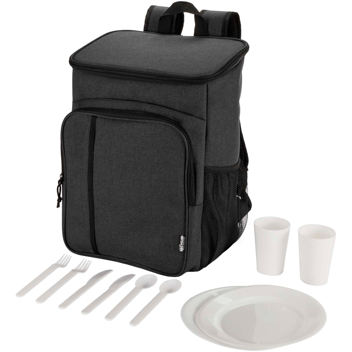 Tundra picknick kylryggsäck av återvunnen GRS med serveringsset, 20 l