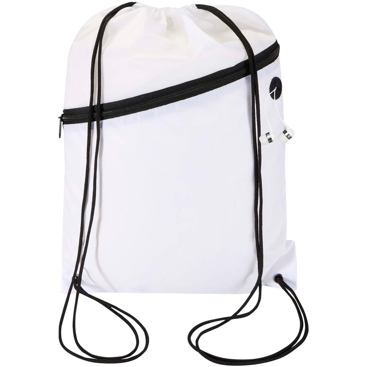 Oriole RPET-gympapåse med dragsko och framficka med dragkedja 5 liter