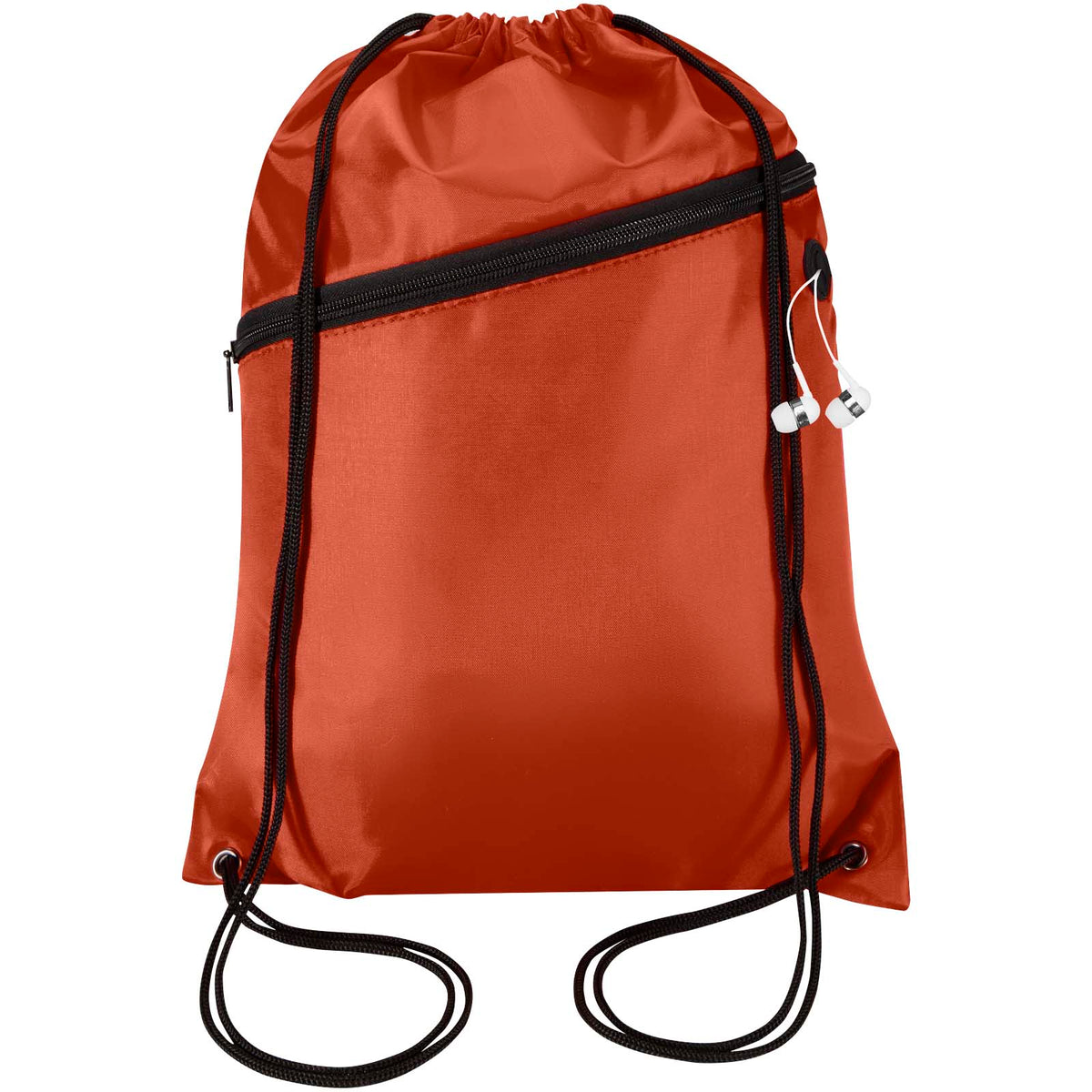 Oriole RPET-gympapåse med dragsko och framficka med dragkedja 5 liter
