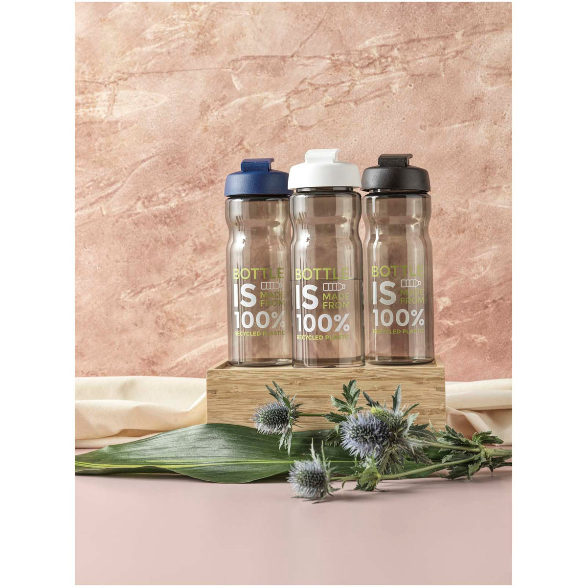 H2O Active® Eco POP Base 650 ml sportflaska med uppfällbart lock