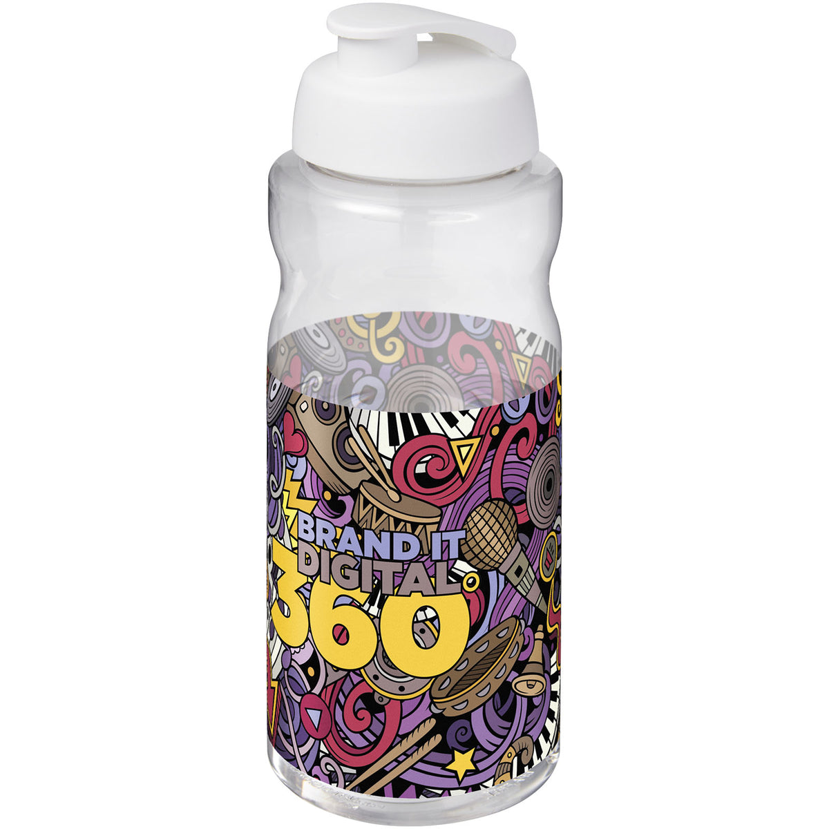 H2O Active® Big Base 1-liters sportflaska med uppfällbart lock
