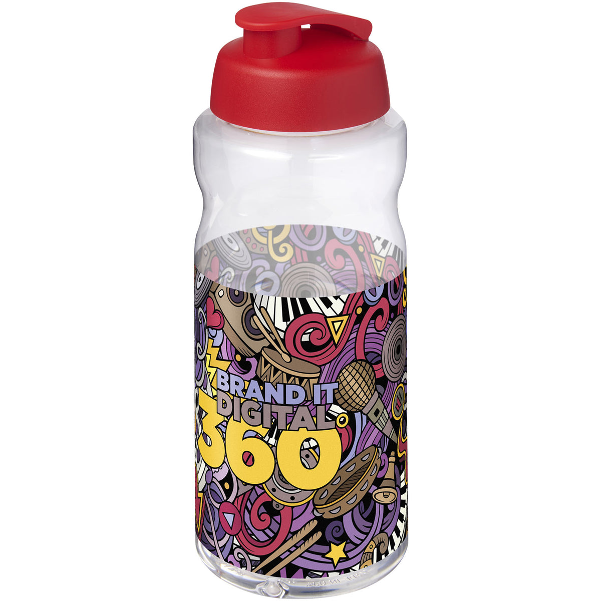 H2O Active® Big Base 1-liters sportflaska med uppfällbart lock