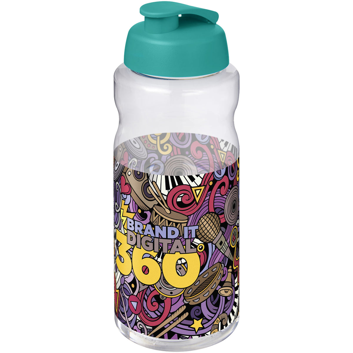 H2O Active® Big Base 1-liters sportflaska med uppfällbart lock