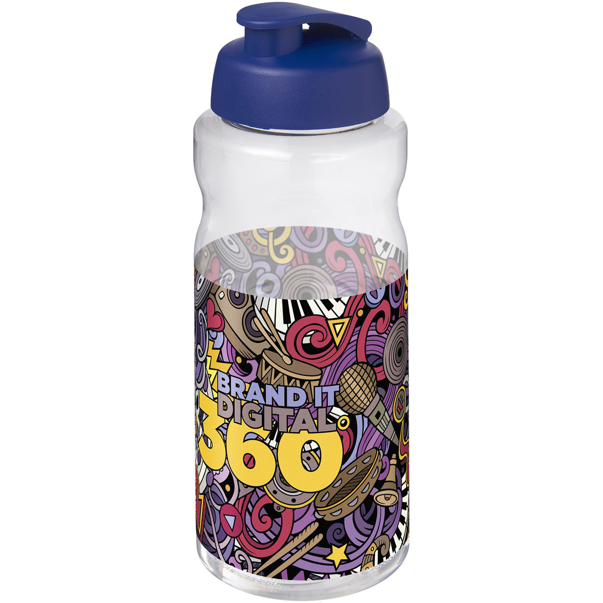 H2O Active® Big Base 1-liters sportflaska med uppfällbart lock