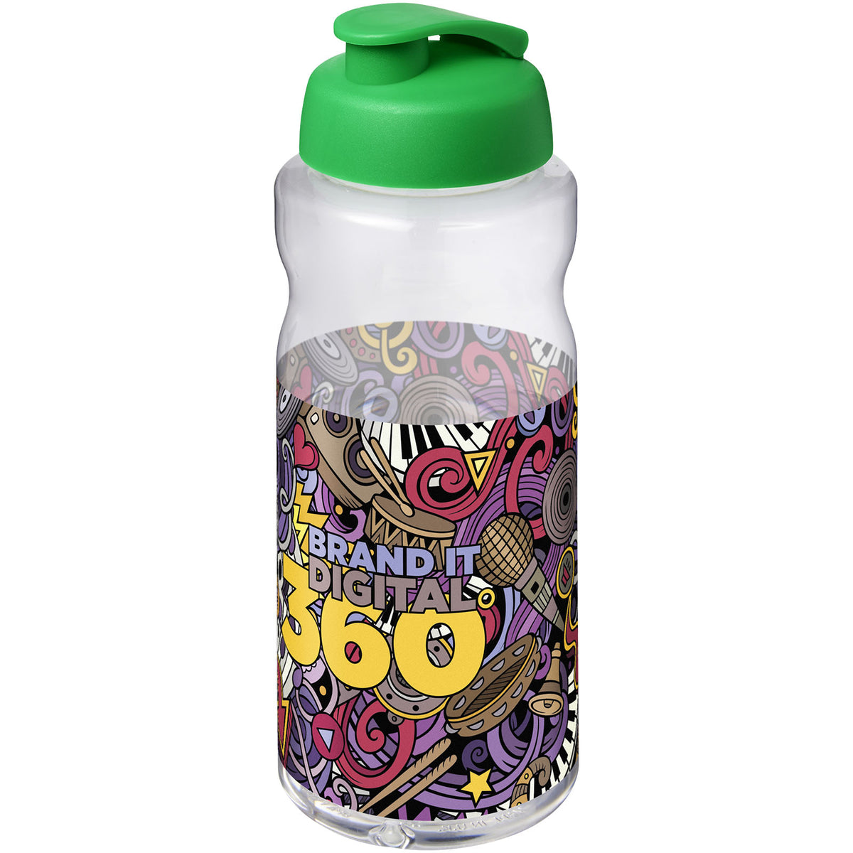H2O Active® Big Base 1-liters sportflaska med uppfällbart lock