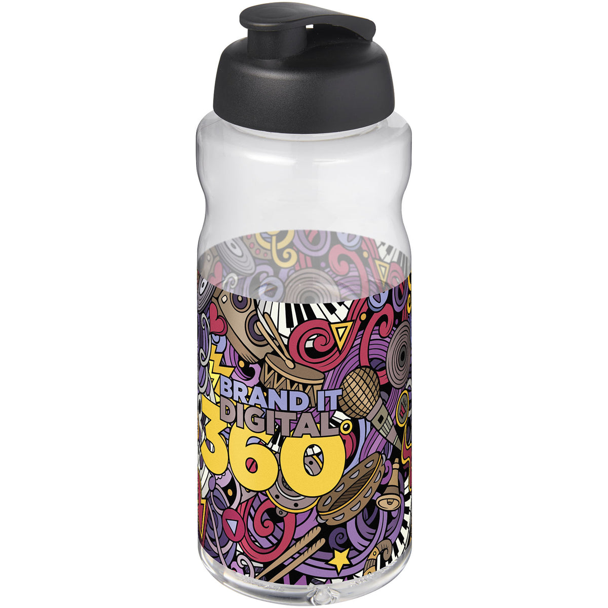 H2O Active® Big Base 1-liters sportflaska med uppfällbart lock