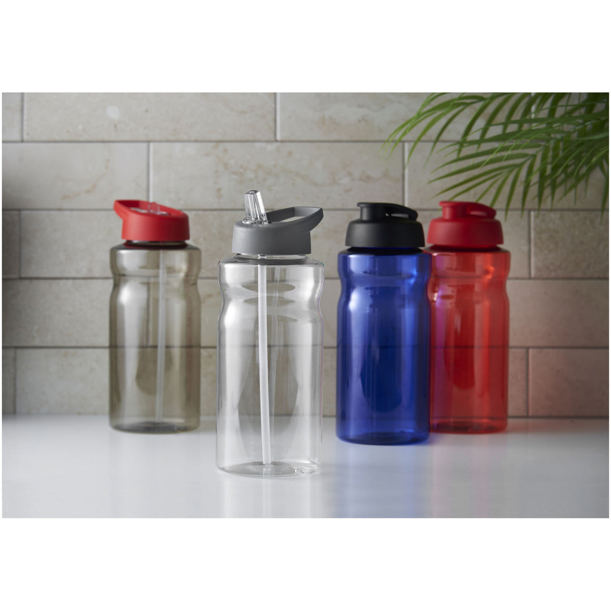H2O Active® Eco Big Base 1-liters sportflaska med uppfällbart lock