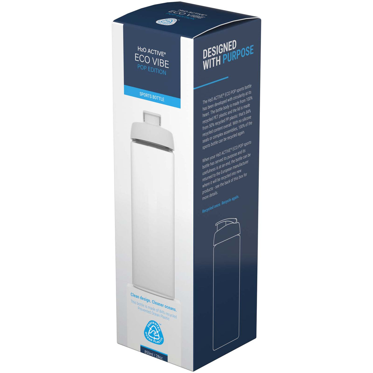 H2O Active® Eco POP Vibe 850 ml sportflaska med uppfällbart lock