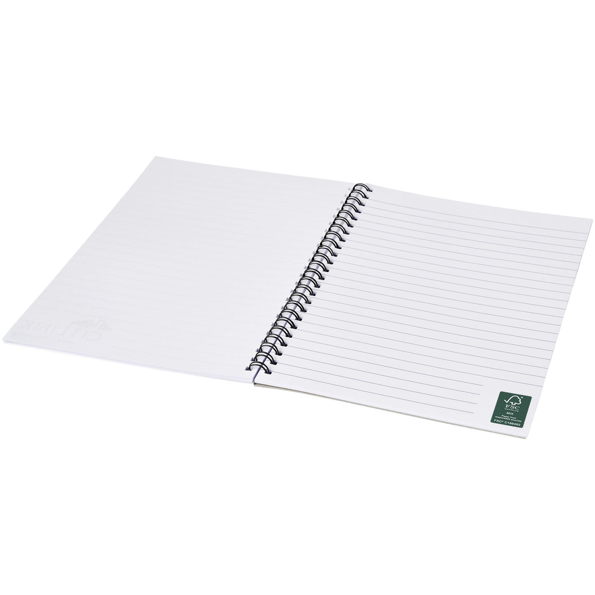 Desk-Mate® spiralbunden A5-anteckningsbok med tryckt baksida