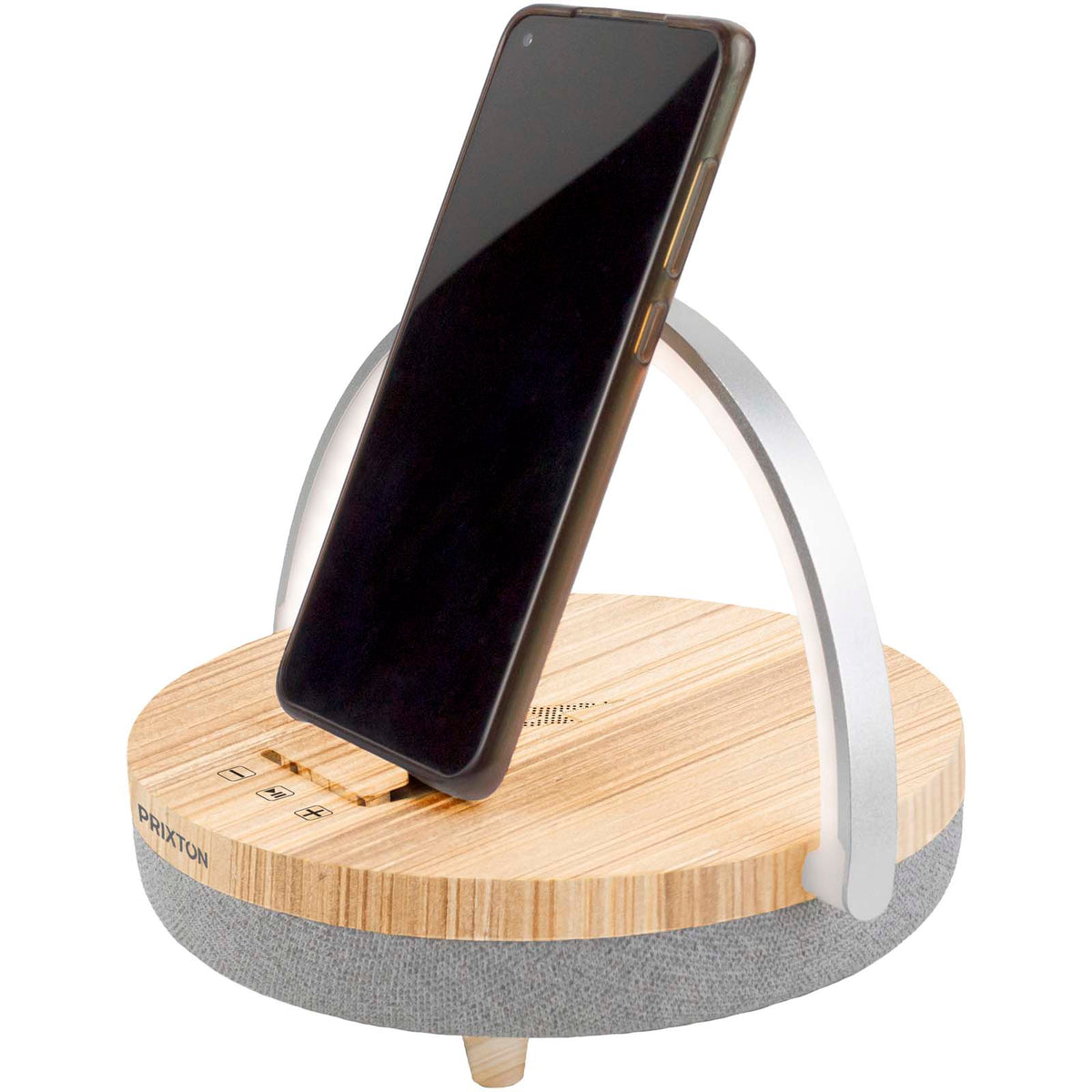 Prixton 4-i-1 Bluetooth®-högtalare på 10 W med LED-lampa och trådlös laddningsbas