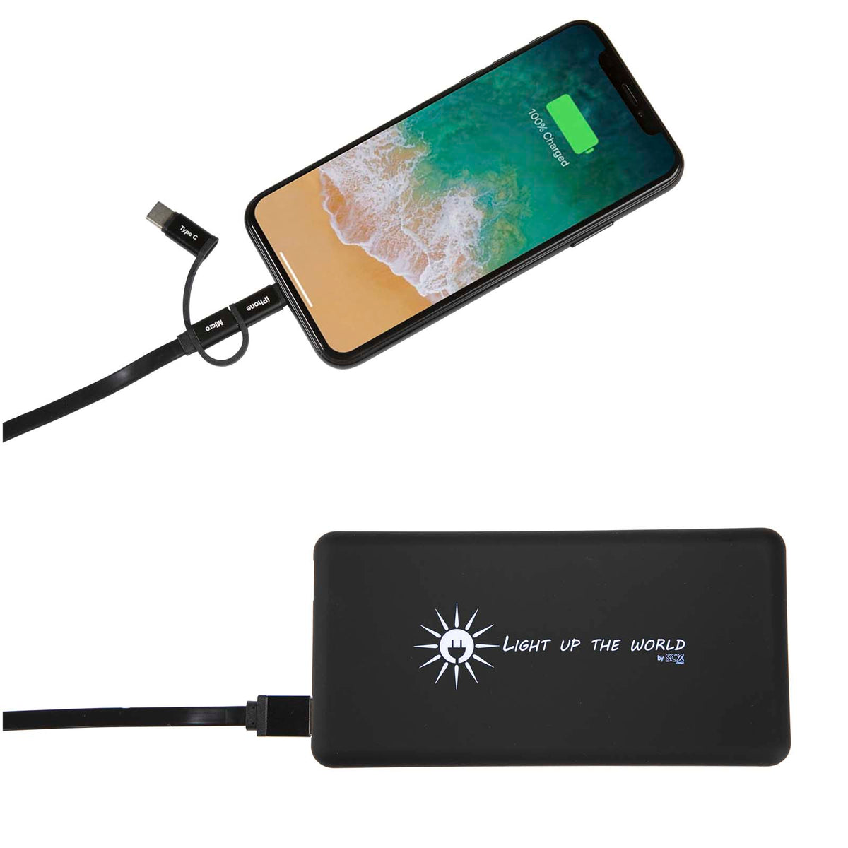 SCX.design P30 light-up 8000 mAh soldriven powerbank