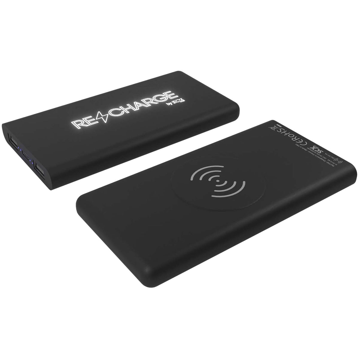SCX.design P40 10 000 mAh upplyst trådlös powerbank i gummi