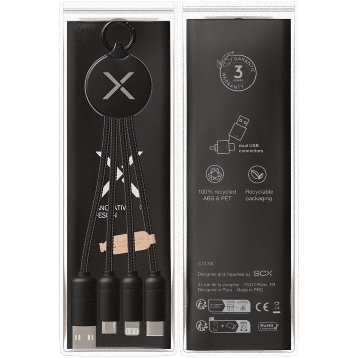 SCX.design C14 20 W 5-i-1-laddningskabel