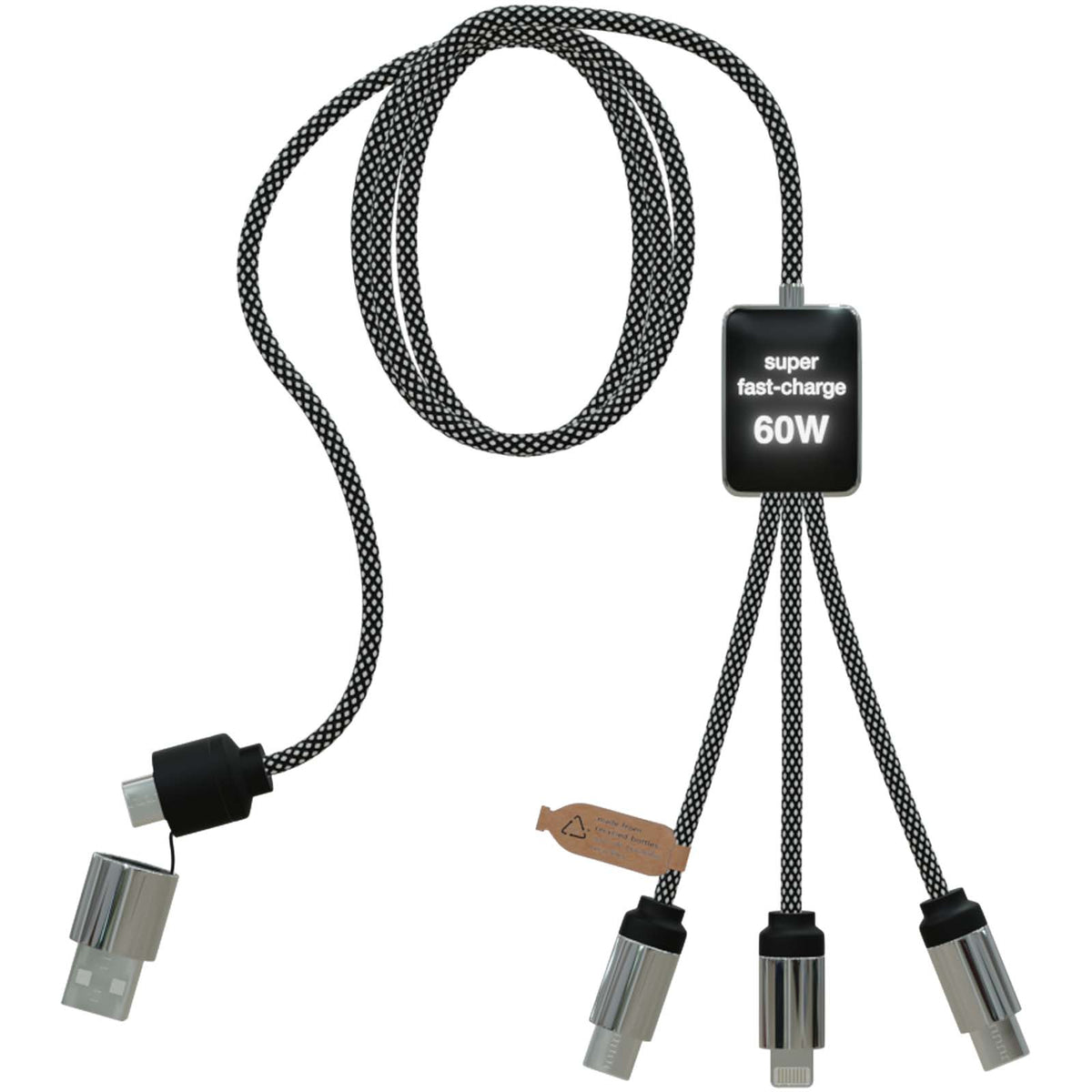 SCX.design C33 Type-C-laddningssladd på 60 W med dubbelupplyst logotyp