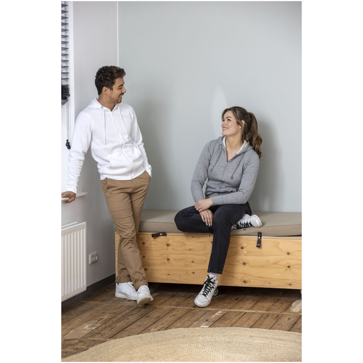 Charon 240 g/m² hoodie med hel dragkedja unisex