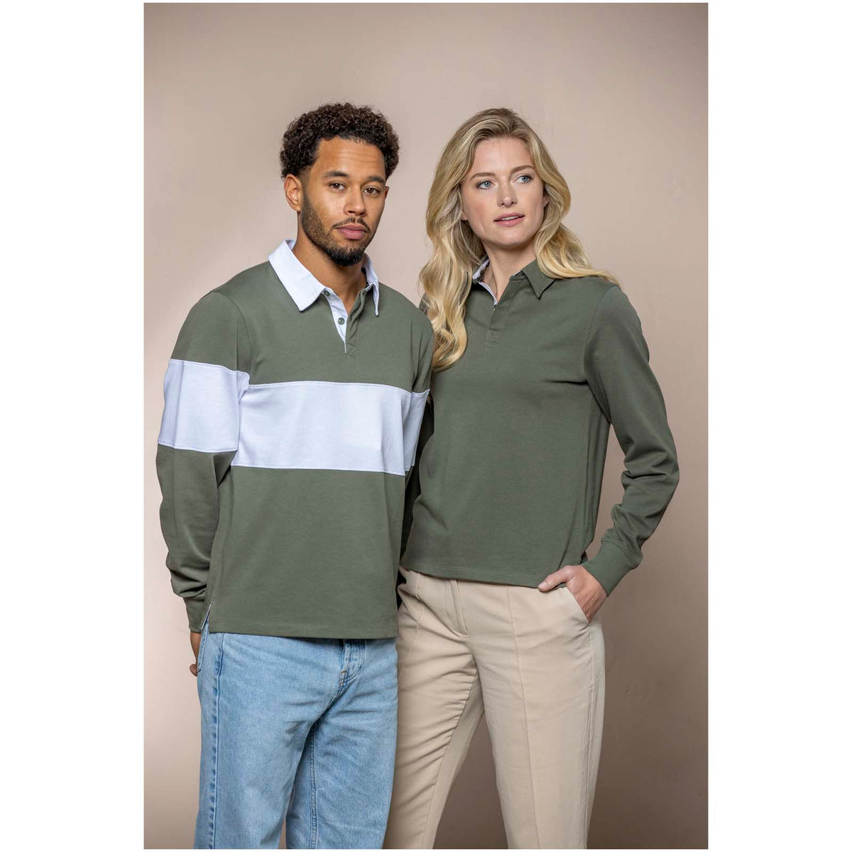 Clyde unisex sweatshirt, rugby- och polomönstrad