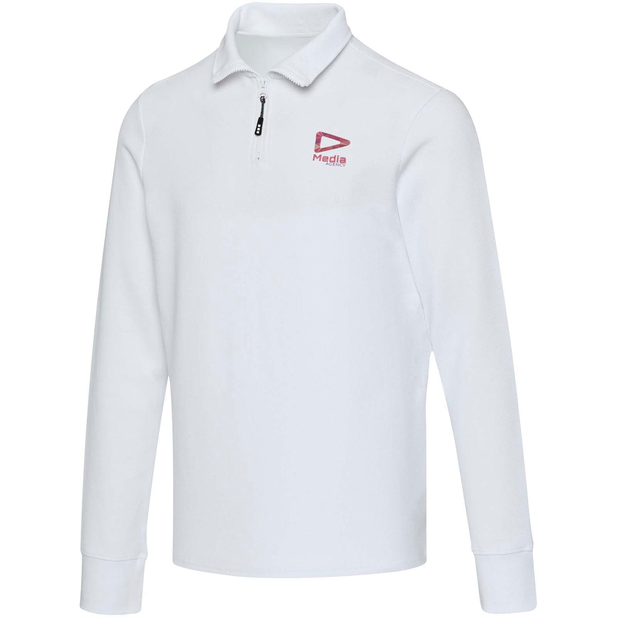 Apollo 245 g/m² långärmad unisex piké med halv dragkedja