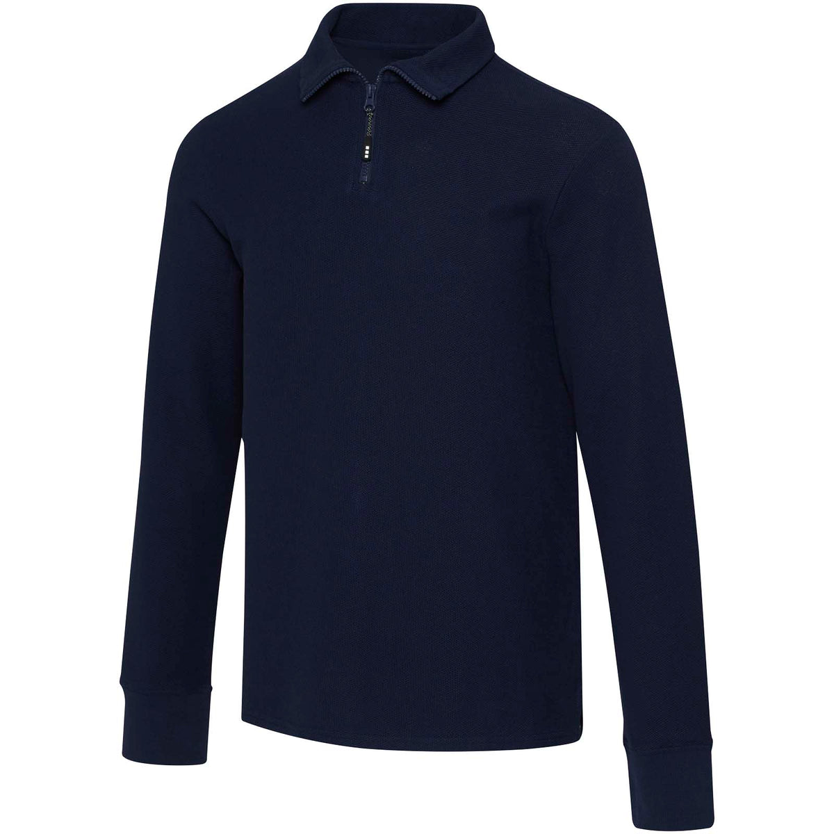 Apollo 245 g/m² långärmad unisex piké med halv dragkedja