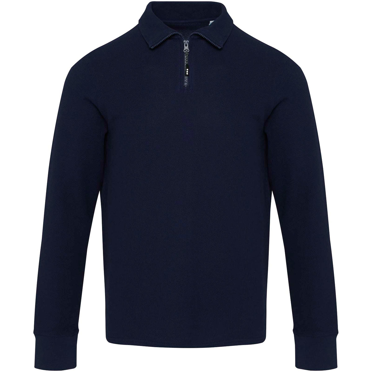 Apollo 245 g/m² långärmad unisex piké med halv dragkedja