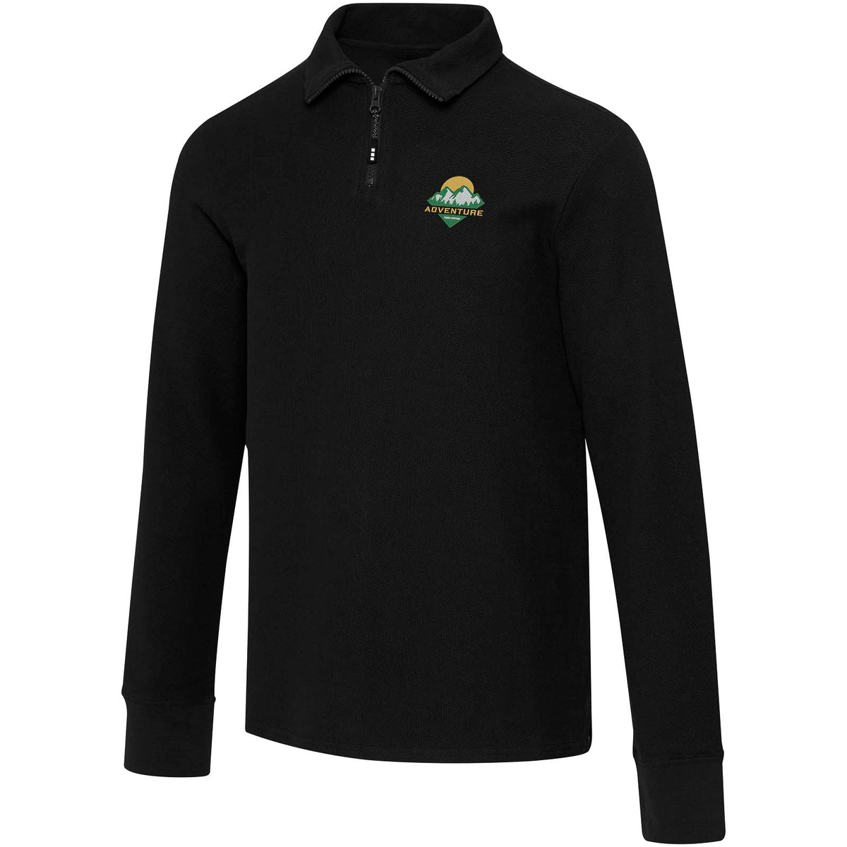 Apollo 245 g/m² långärmad unisex piké med halv dragkedja
