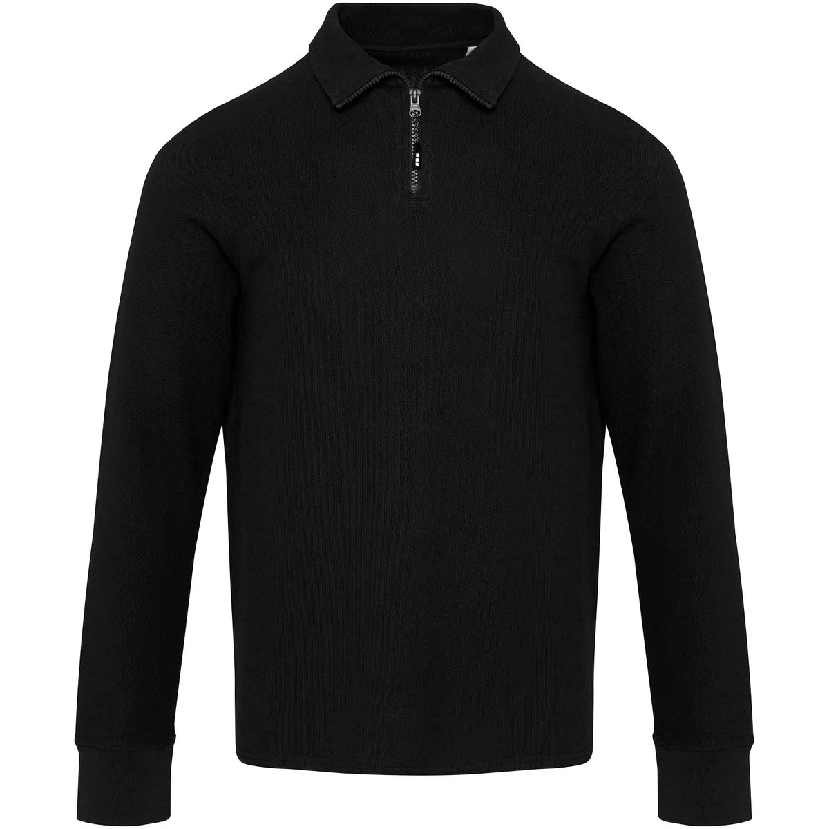 Apollo 245 g/m² långärmad unisex piké med halv dragkedja