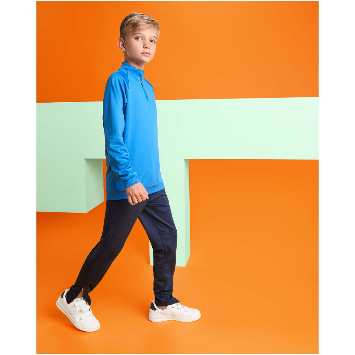 Epiro 200 g/m² långärmad sweatshirt med kvartslång dragkedja för barn