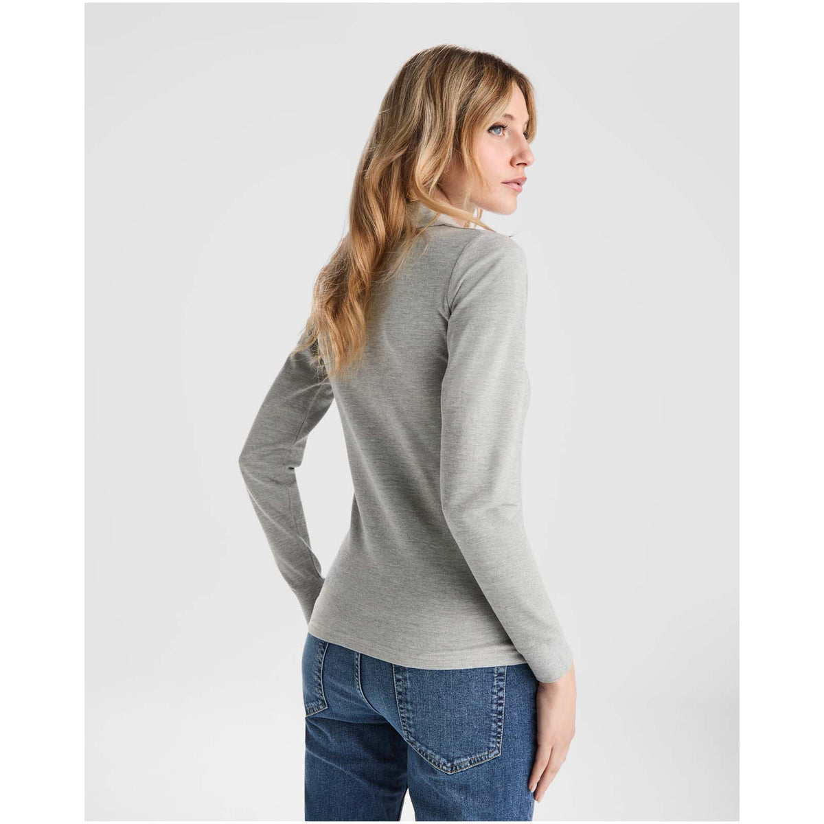 Estrella 220 g/m² långärmad pikétröja för dam