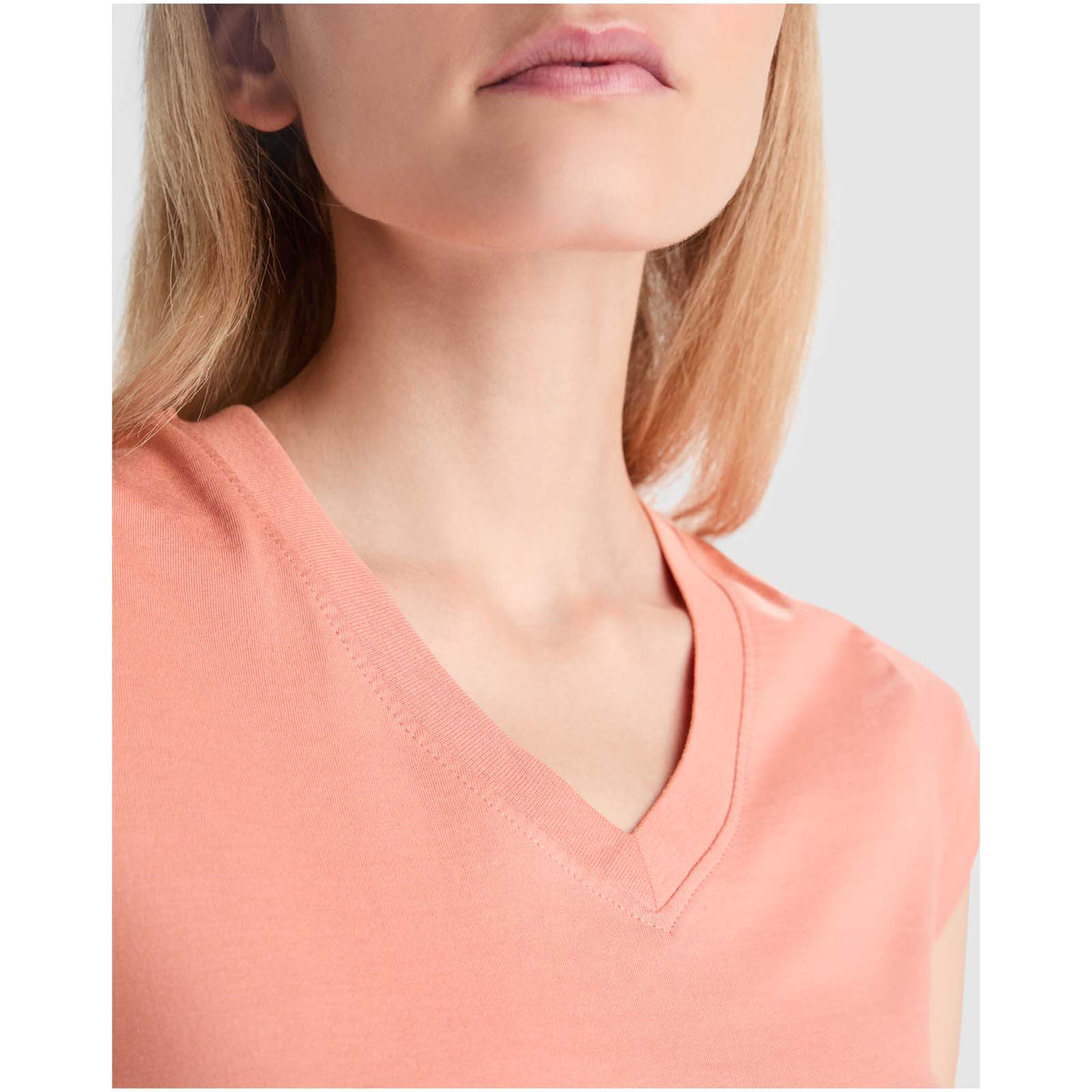 Victoria 155 g/m² kortärmad v-ringad T-shirt för dam