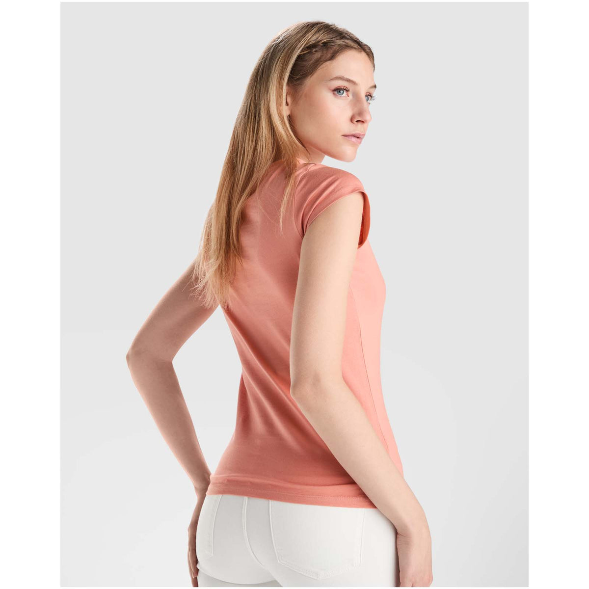 Victoria 155 g/m² kortärmad v-ringad T-shirt för dam