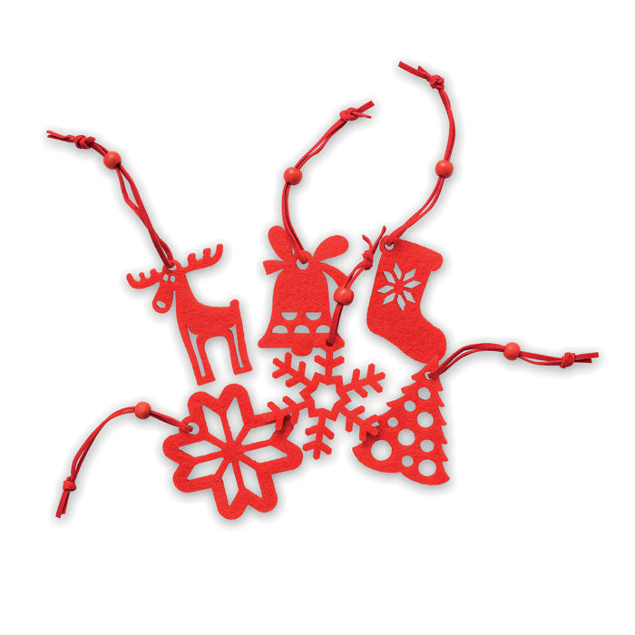 Julgranspynt i filt, 6 st