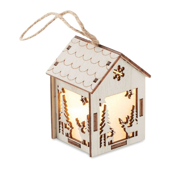 MDF hus med lampa