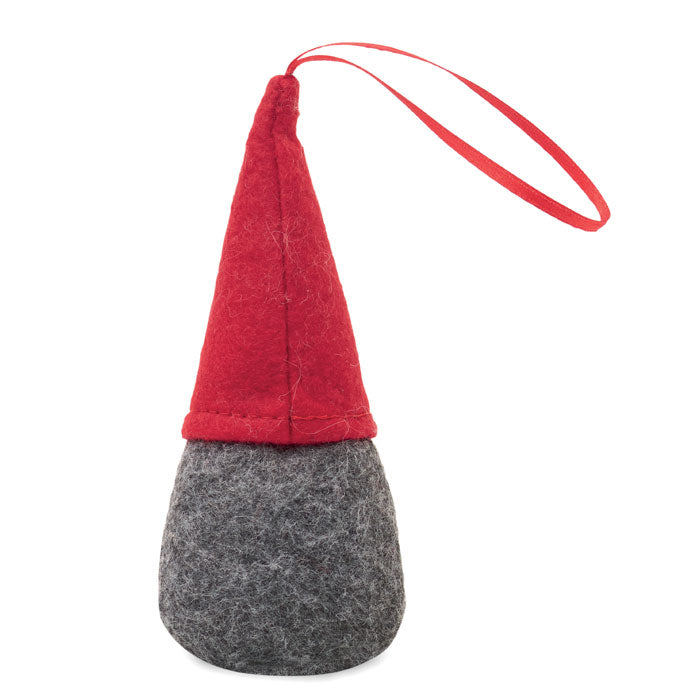 Julgranspryna med tomte i filt
