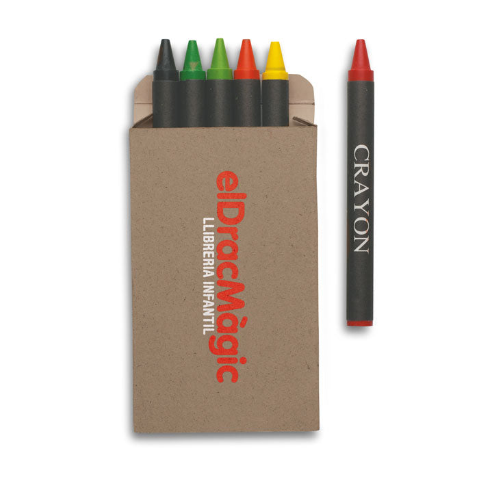 Set med 6 crayon vaxkritor