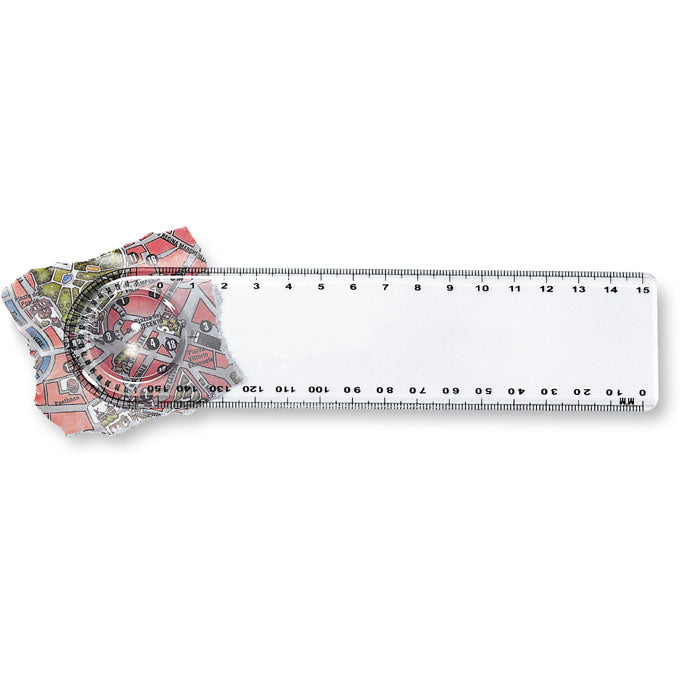 Linjal med förstoringsglas