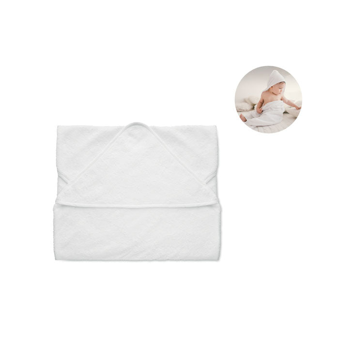 Babyhandduk med huva i bomull