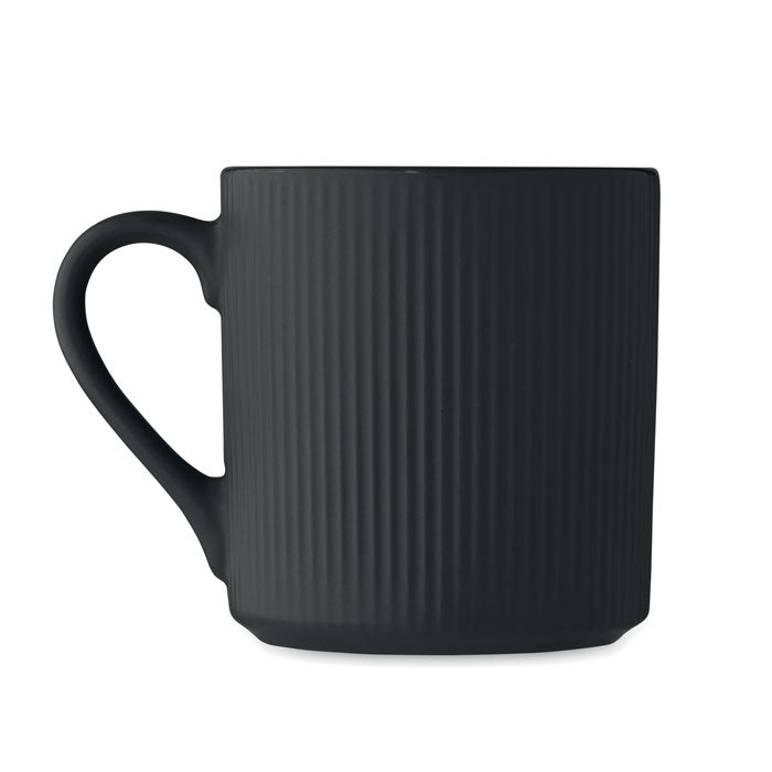 Matt ribbad keramikmugg 340 ml