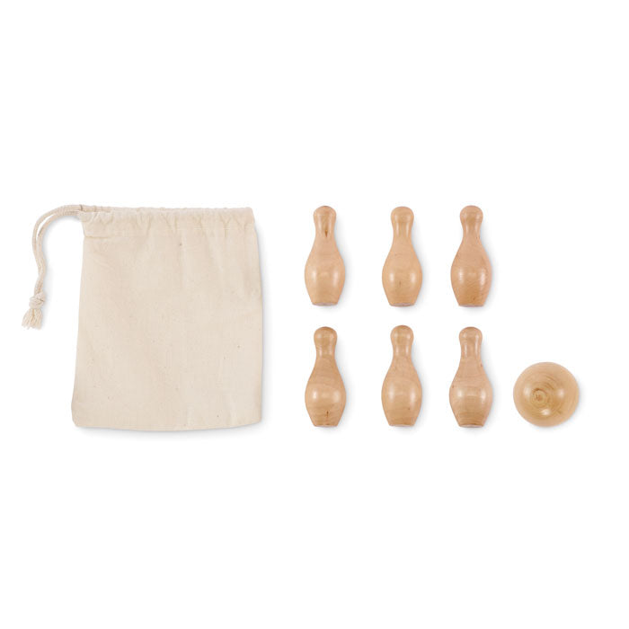 Mini bowlingspel i furu